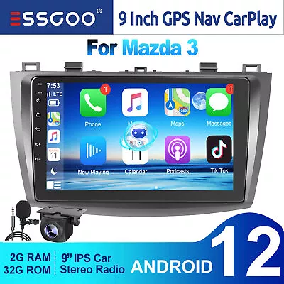 9  Car Stereo For Mazda 3 2010-2013 IPS Screen Android 12 CarPlay GPS 2+32G +AHD • $175.99