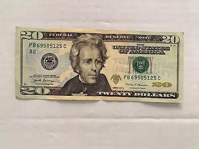 USA Real Money $20 Paper Money TWENTY DOLLARS Serial # PB 69505125 C Note 2017 • $29.99