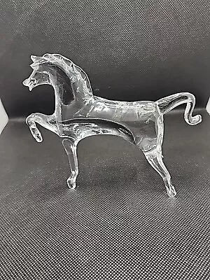 Vintage Art Glass Horse Mid Century Clear Glass  • $10