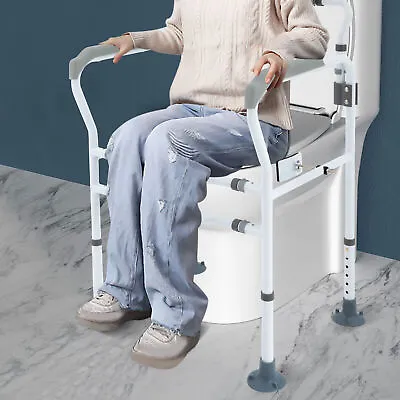 Stand Alone Toilet Safety Rail Heavy Duty Medical Toilet Safety Frame Steel New • $54.15