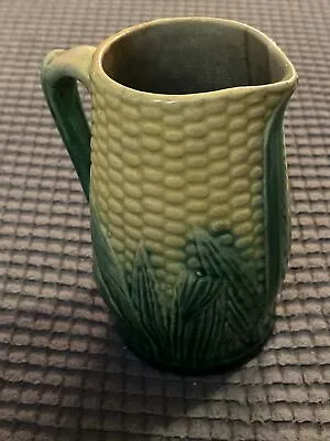 Antique Majolica Corn Pitcher-As Is • $69.99