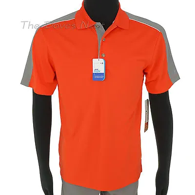 GRAND SLAM Men's SMALL Short Sleeve GREY & ORANGE GOLF SHIRT Wicking Ventilation • $34.25