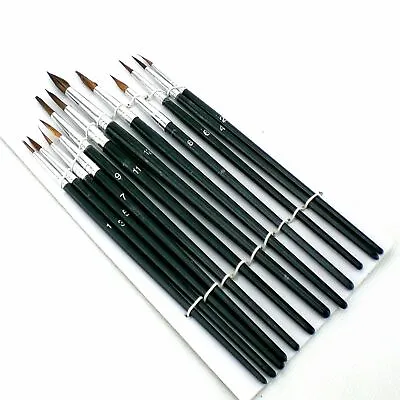 12 Artist Paint Brushes Ideal Model Making Tools Hornby Revell Airfix Tamiya Kit • £3.39