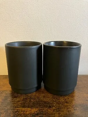 2x Bathroom Tumblers Toothbrush Holder Ceramic Matt Black • £10