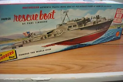 VINTAGE 1950'S Lindberg Motorized USAF Rescue Boat Model Kit # 706M:198   • $59.99