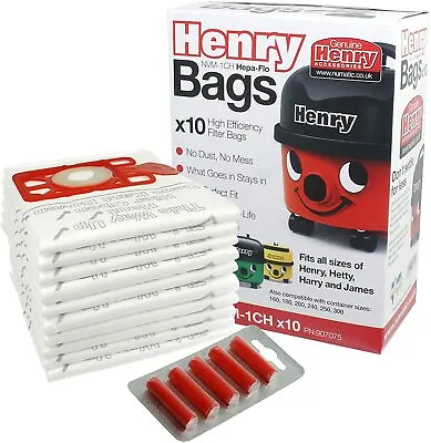 £14.15 • Buy Numatic Henry Hetty Etc Hepa Flo Vacuum Cleaner Dust Bags 10 Bags + 5 Freshener