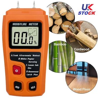 LCD Digital Wood Moisture Meter Tester For Firewood Papers Humidity Measuring UK • £10.98