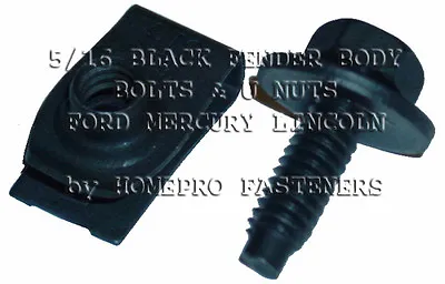 SHORT U NUTS & 5/16 BLK FENDER BOLTS FOR FORD FOR LINCOLN FOR MERCURY (9528) 24p • $9.95