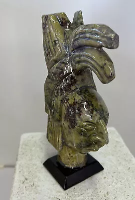 Mayan King Kʼinich Janaabʼ Pakal Soapstone Statue Green Figurine Mexico 7” • $39.99