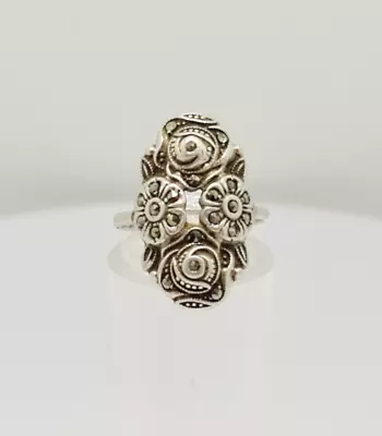 Gorgeous Vintage Real Marcasite Stones Ring 925 Solid Silver Size M~M1/2 #19387 • £35