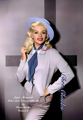 JAYNE MANSFIELD By Chris Charles A3 HD  ART PRINT COLORISED PHOTO PRINT Portrait • £17