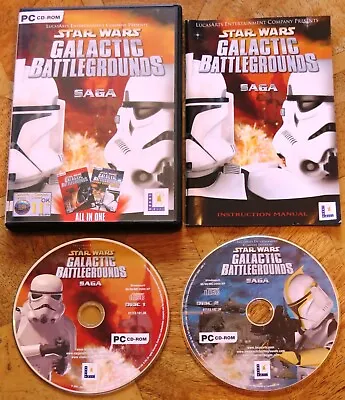 £8.99 • Buy Star Wars GALACTIC BATTLEGROUNDS SAGA PC CD-ROM Base Game + CLONE CAMPAIGNS Exp.