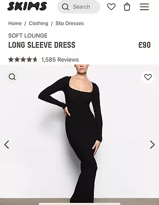 SKIMS Soft Lounge Sleeved Dress Large  • £0.99