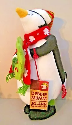 New Vintage Debbie Mumm Wreath Penguin  Stuffed Plush Decor • $11.88