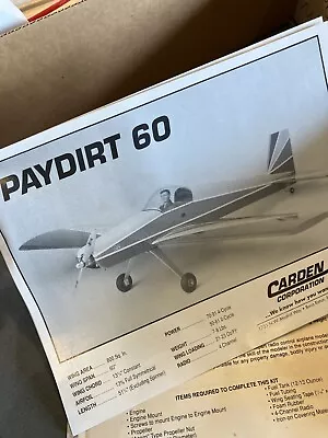 Carden Paydirt 60 Balsa R/c Vintage Model Airplane Kit • $131.50