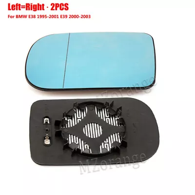 For BMW E38 95-01 E39 00-03 Heated Blue Door Rearview Wing Mirror Glass L=R Pair • $29.99