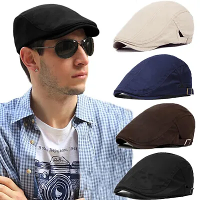 Solid Gatsby Cap Mens Ivy Hat Golf Driving Sun Summer Flat Cabbie Beret Newsboy • $5.99