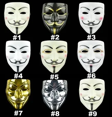 Anonymous Guy Fawkes Fancy Plastic Halloween V For Vendetta Mask Costume Cosplay • $6.99