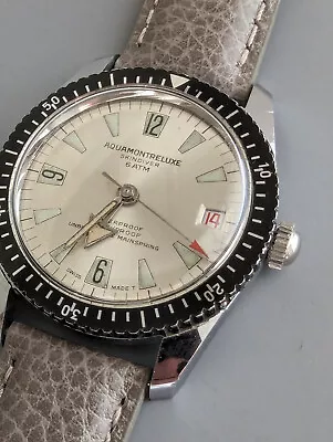 VINTAGE Swiss Aquamontreluxe Skindiver BFG 158 Diver Divers Dive Watch Running! • $135