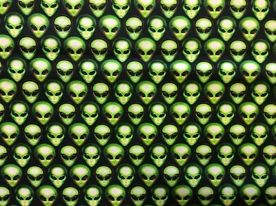 RK227 Area 51 Alien Outer Space Roswell UFO Small Scale Cotton Quilt Fabric • $11.97