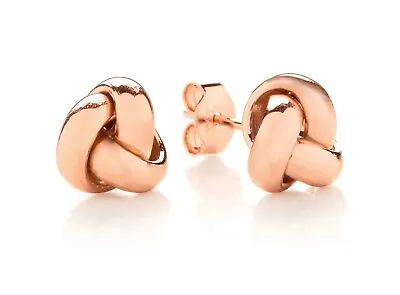 9ct Rose Gold Celtic Knot Stud Earrings - 7mm X 7mm • £34.95