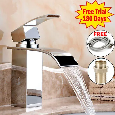 £28.70 • Buy Bathroom Tall Taps Basin Sink Mixer Tap Counter Top Chrome Mono Waterfall Faucet