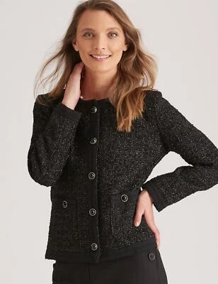 $49 • Buy NONI B PEARL BUTTON BOUCLE JACKET Womens
