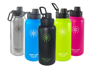 $16.95 • Buy Smart Flask Stainless Steel Water Bottle Vacuum Insulated 32oz With Sports Lid
