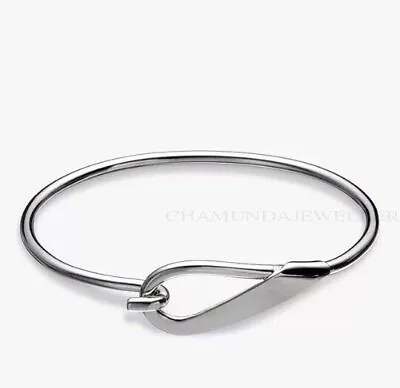 Hook Open Sterling Silver Bangle Bracelets For Women Handmade Jewelry • £67.63