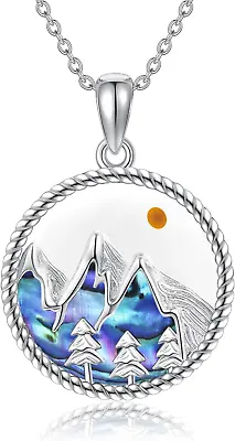 Mountain Necklace Sterling Silver Mustard Seed/Blue Sandstone Sun Mountain Penda • $98.39