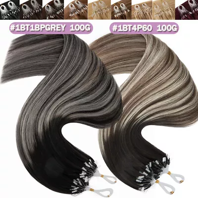 Micro Loop Hair Extensions Double Drawn Micro Ring Beads Remy Human Hair 150G UK • £19.66