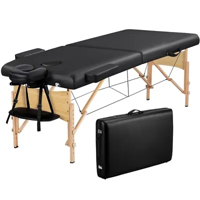 £79.19 • Buy Massage Table Portable Beauty Couch 2 Section Folding Massage Bed Tattoo Table