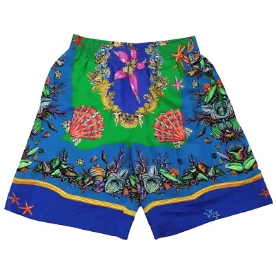 VERSACE Tresor De La Mer Short Pants Mens Silk Multi 46 Silk Half All Over P... • $137