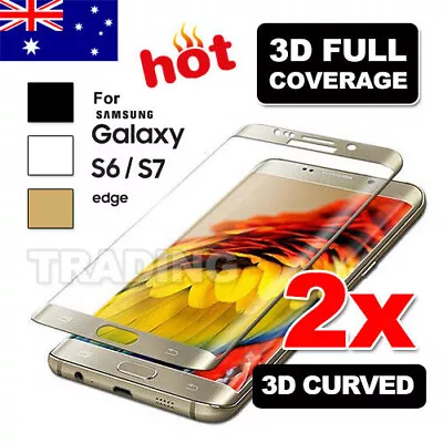 2XFor Samsung Galaxy S6 S7 Edge Screen Protector Full Coverage 9H Tempered Glass • $6.95