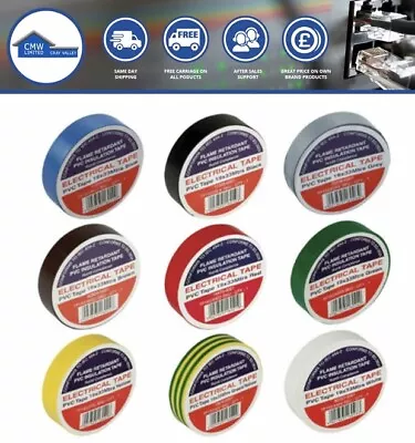 PREMIUM Electrical PVC Insulation Tape19mm X 33m Extra Long - Various Colours • £2.79