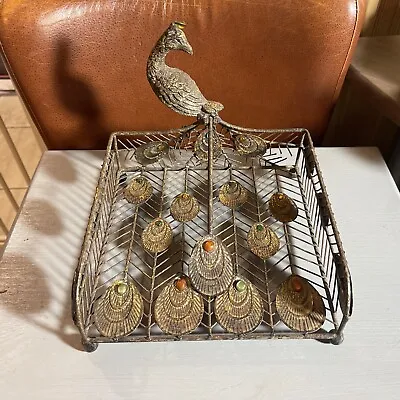 Vintage Metal Peacock Letter Tray • £15
