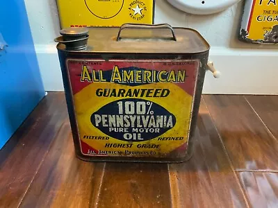 All American 100% Pennsylvania Pure Motor Oil Company High Grade USA • $99