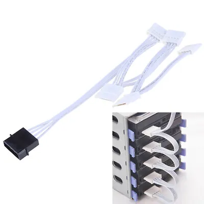 IDE Molex 4Pin To SATA Adapter 1 To 5 Splitter Hard Drive Power Extension CA:da • £4.85