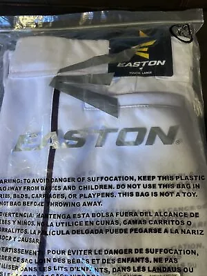 Easton Quantum Plus Piped White And Maroon Youth Large Baseball Pants￼ • $15