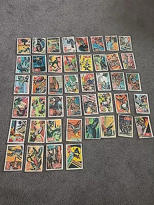 1966 A&BC BATMAN CARDS RED BAT Gum Cards  COMPLETE 44 CARD SET Joker Riddler • £75