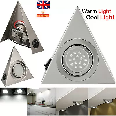 £6.99 • Buy LED Triangle Lights Under Cabinet Cupboard Kitchen Shelf Counter Downlight Lamp