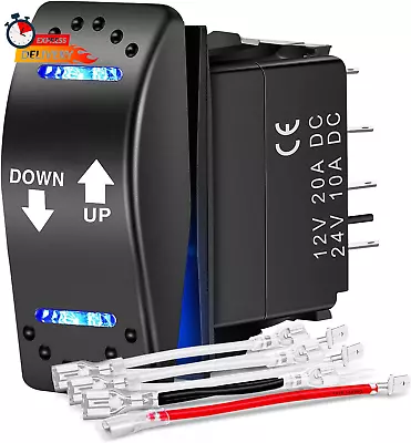 Down Up Polarity Reverse Switch DPDT 20A 7PIN Momentary Rocker Switch On Off On  • $15.56