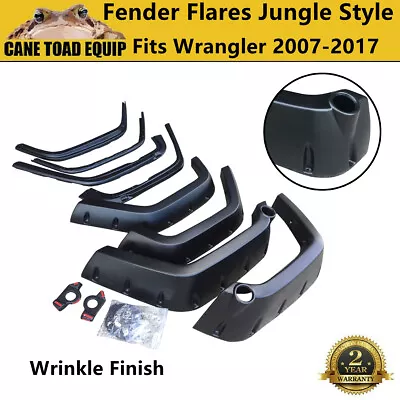 Fender Flares Jungle Style Fit Jeep Wrangler JK 2007-18 Wrinkle Finish • $438.90