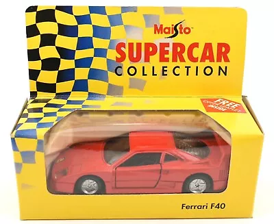 MAISTO Supercar Collection - Red FERRARI F40 Die Cast Model 1:40 • £9.99