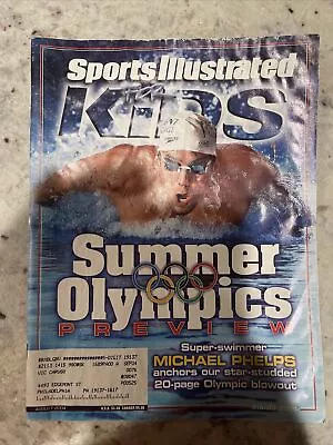 August 2004 Michael Phelps Cover Sports Illustrated For Kids Poster W Cards Hawk • $19.84