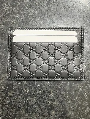 Gucci Micro Guccissima Black Leather 233166 Card Case Card Holder New No Box/bag • $68