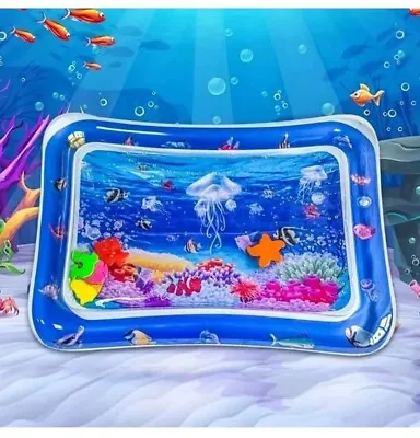 Inflatable Water Play Mat For Infant Baby Toddler Kid Tummy Time Sensory Toys  • £4.99