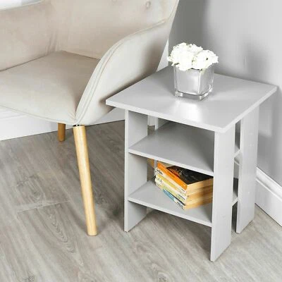 £14.79 • Buy White Small End Table Living Room Sofa Side Coffee Tea Square Storage Table New