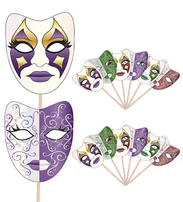 £5.99 • Buy Masquerade Ball Masks Food And Cupcake Picks Toppers Decorations (pack Of 14) 