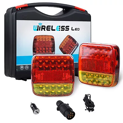 2 Magnetic Wireless LED Tow Towing Trailer Rear Tail Lights Battery Operated USB • $59.99